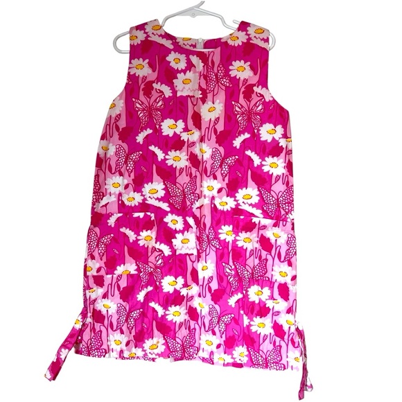 Vintage Lilly Pulitzer White Label Girls Shift Dress Daisy Butterfly Size 7 - Picture 1 of 6